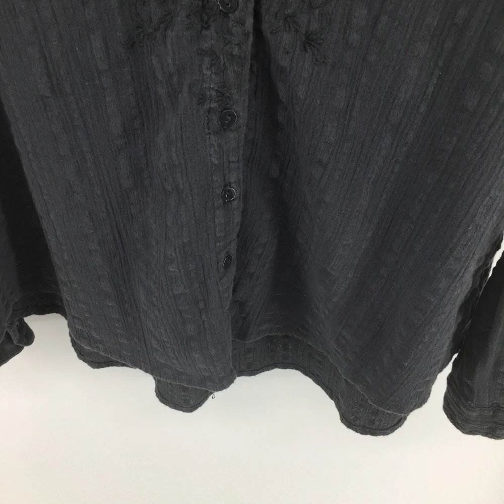 Free People Button Down Lace/Crotched Shirt